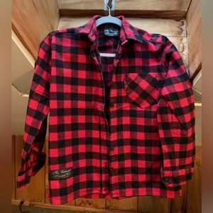 The Vermont Flannel Company XS buffalo red/black plaid flannel button up shirt